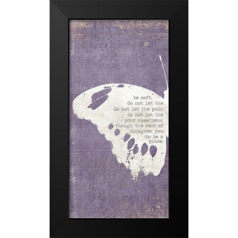 Left Butterfly Black Modern Wood Framed Art Print by Brown, Kyra