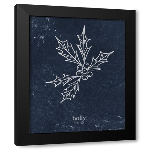 Denim Holly Black Modern Wood Framed Art Print by Brown, Kyra