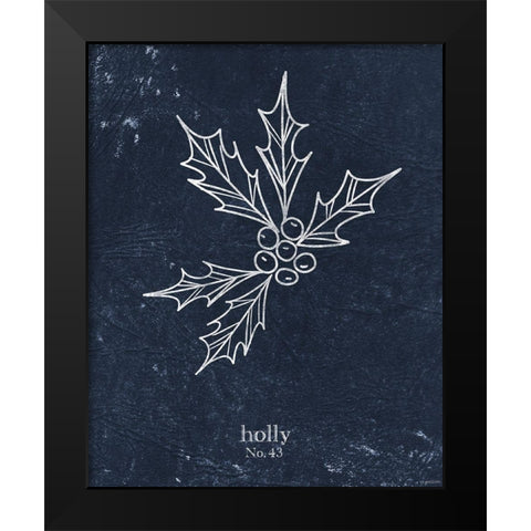 Denim Holly Black Modern Wood Framed Art Print by Brown, Kyra