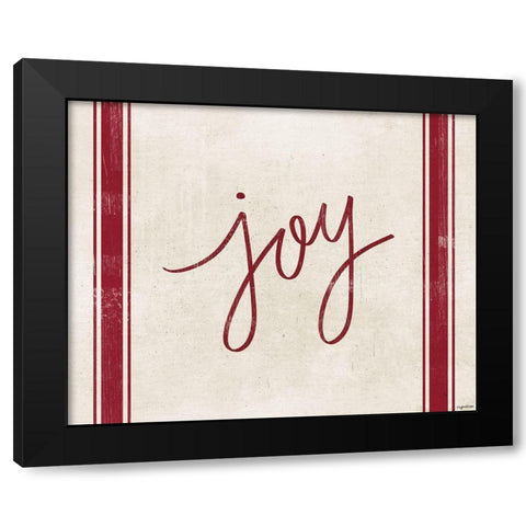 Joy Stripes Black Modern Wood Framed Art Print with Double Matting by Brown, Kyra