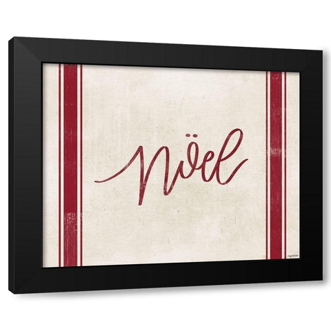Noel Stripes Black Modern Wood Framed Art Print with Double Matting by Brown, Kyra