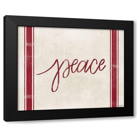 Peace Stripes Black Modern Wood Framed Art Print by Brown, Kyra