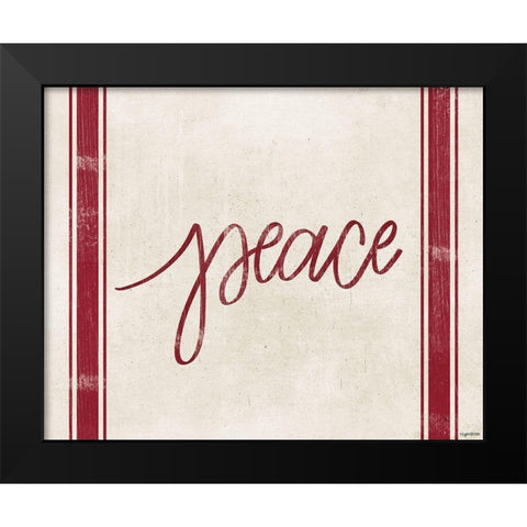 Peace Stripes Black Modern Wood Framed Art Print by Brown, Kyra