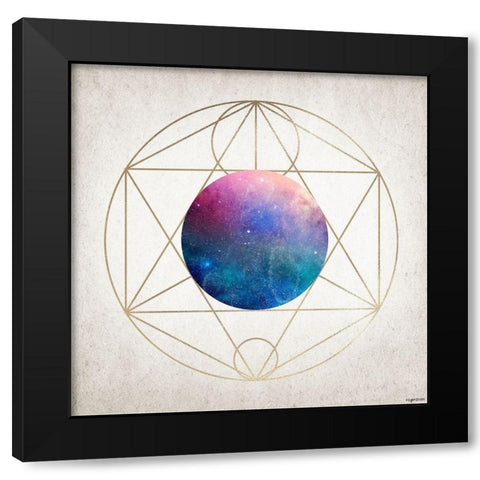 Geo Planet II Black Modern Wood Framed Art Print by Brown, Kyra