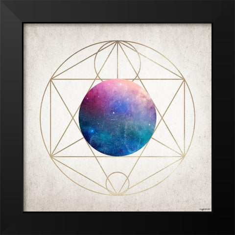Geo Planet II Black Modern Wood Framed Art Print by Brown, Kyra