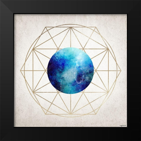 Geo Planet III Black Modern Wood Framed Art Print by Brown, Kyra