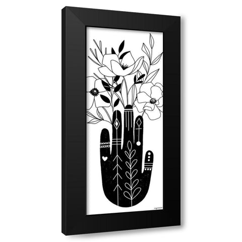 Flower Hand Black Modern Wood Framed Art Print by Brown, Kyra