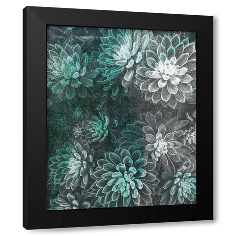 Colored Succulents II Black Modern Wood Framed Art Print with Double Matting by Brown, Kyra