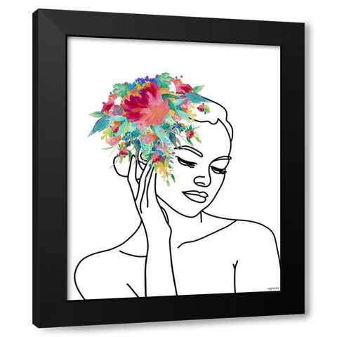 Line Woman II Black Modern Wood Framed Art Print with Double Matting by Brown, Kyra