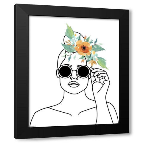 Line Woman III Black Modern Wood Framed Art Print by Brown, Kyra