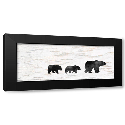 Bear Family Black Modern Wood Framed Art Print by Brown, Kyra