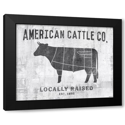 Cattle Co. Black Modern Wood Framed Art Print by Brown, Kyra