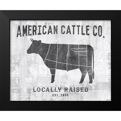 Cattle Co. Black Modern Wood Framed Art Print by Brown, Kyra