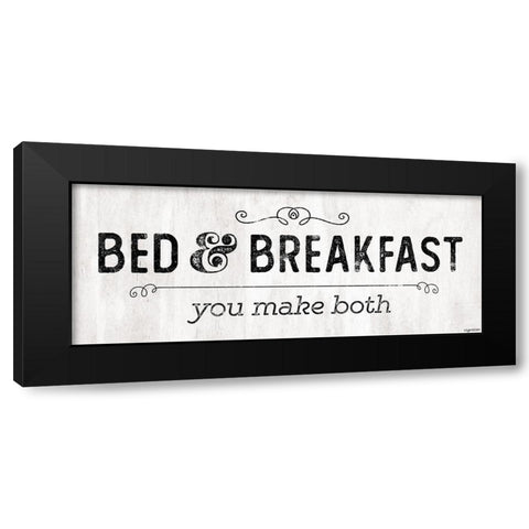 Bed and Breakfast Black Modern Wood Framed Art Print by Brown, Kyra
