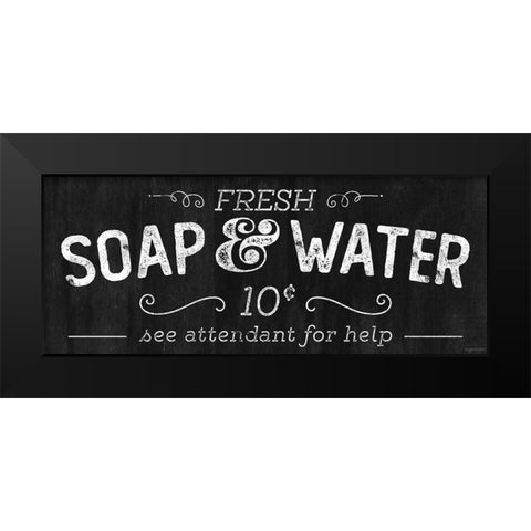 Soap and Water Black Modern Wood Framed Art Print by Brown, Kyra