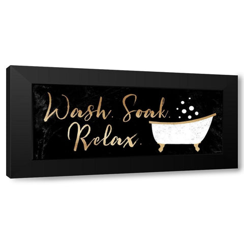 Wash, Soak, Relax Black Modern Wood Framed Art Print by Brown, Kyra