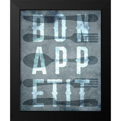 Bon Appetit Black Modern Wood Framed Art Print by Brown, Kyra