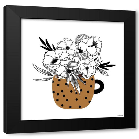 Mustard Flower Mug Black Modern Wood Framed Art Print with Double Matting by Brown, Kyra