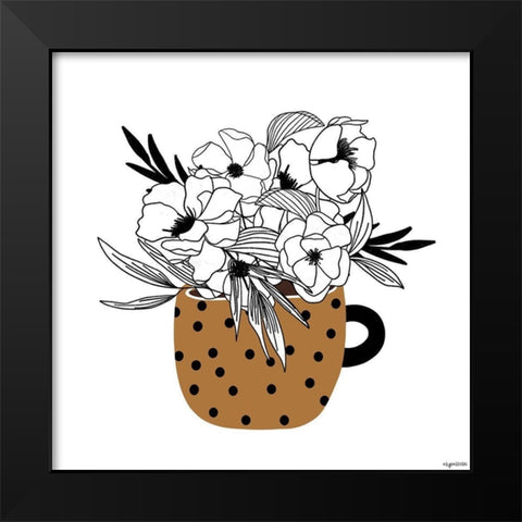 Mustard Flower Mug Black Modern Wood Framed Art Print by Brown, Kyra