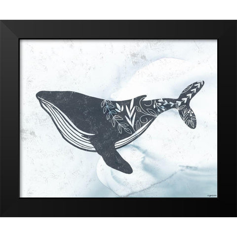 Whale Black Modern Wood Framed Art Print by Brown, Kyra