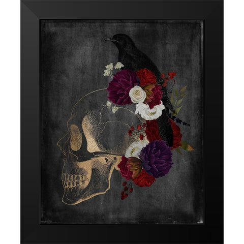 Skull Raven Black Modern Wood Framed Art Print by Brown, Kyra