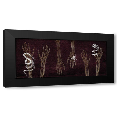 Skeleton Hands Black Modern Wood Framed Art Print with Double Matting by Brown, Kyra