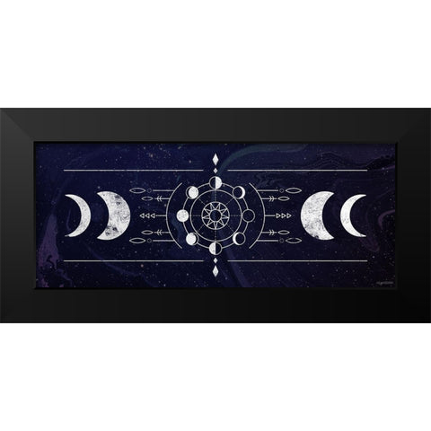 Purple Moons Black Modern Wood Framed Art Print by Brown, Kyra