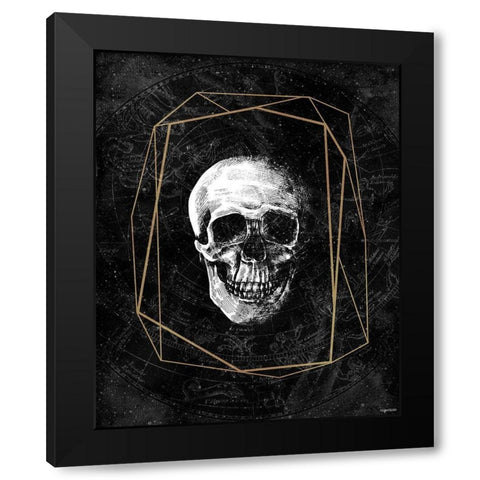 Cosmic Skull Black Modern Wood Framed Art Print by Brown, Kyra