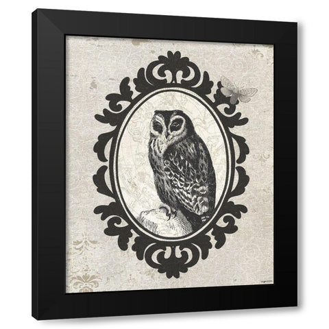 Celestial Owl Black Modern Wood Framed Art Print with Double Matting by Brown, Kyra
