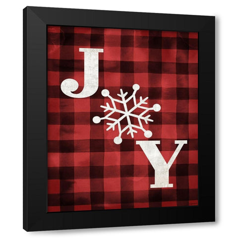 Plaid Joy Black Modern Wood Framed Art Print by Brown, Kyra