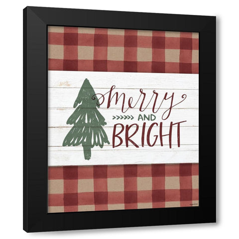 Merry and Bright Black Modern Wood Framed Art Print with Double Matting by Brown, Kyra