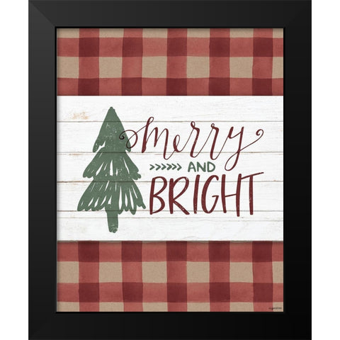 Merry and Bright Black Modern Wood Framed Art Print by Brown, Kyra