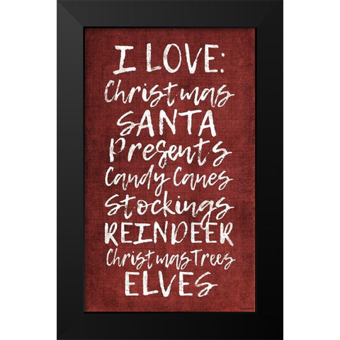 Christmas Loves Black Modern Wood Framed Art Print by Brown, Kyra