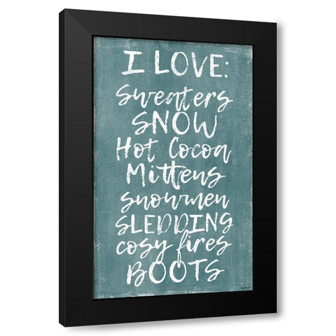 Winter Loves Black Modern Wood Framed Art Print by Brown, Kyra