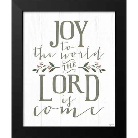 Joy to the World Black Modern Wood Framed Art Print by Brown, Kyra