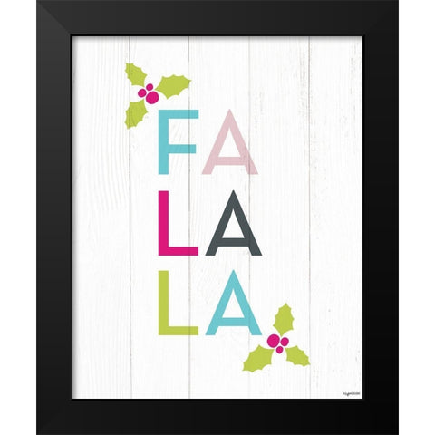 Fa La La Black Modern Wood Framed Art Print by Brown, Kyra