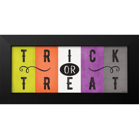 Trick or Treat Stripes Black Modern Wood Framed Art Print by Brown, Kyra