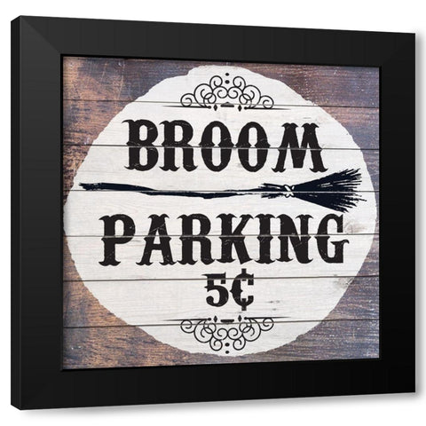 Broom Parking Black Modern Wood Framed Art Print by Brown, Kyra
