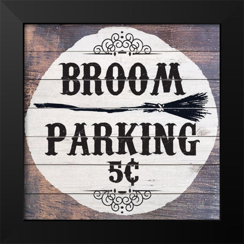 Broom Parking Black Modern Wood Framed Art Print by Brown, Kyra