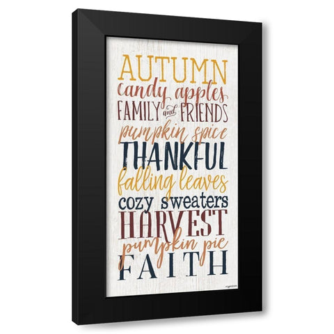 Autumn Words Black Modern Wood Framed Art Print with Double Matting by Brown, Kyra
