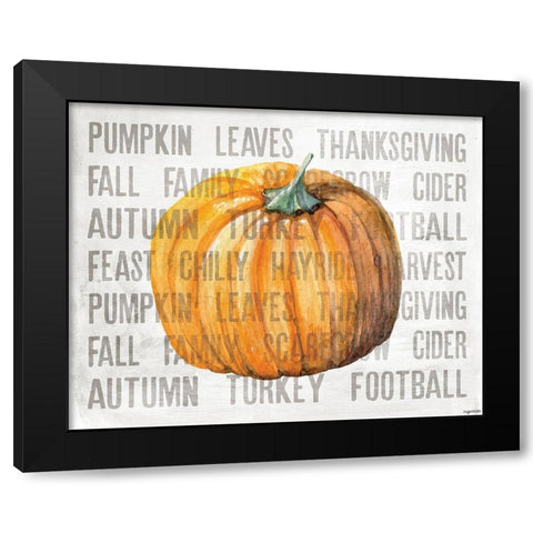 Harvest Pumpkin Black Modern Wood Framed Art Print with Double Matting by Brown, Kyra