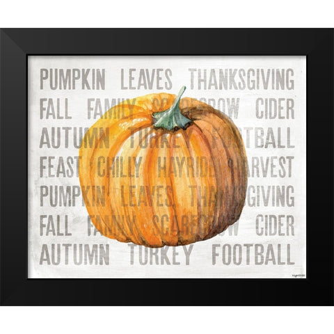 Harvest Pumpkin Black Modern Wood Framed Art Print by Brown, Kyra