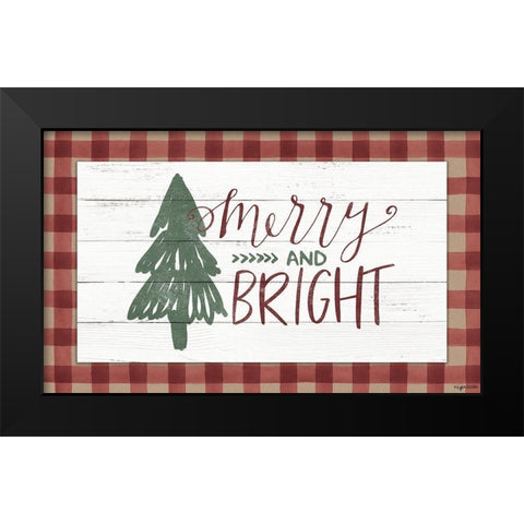 Merry and Bright Black Modern Wood Framed Art Print by Brown, Kyra