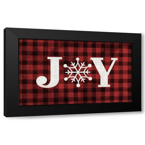 Plaid Joy Black Modern Wood Framed Art Print by Brown, Kyra