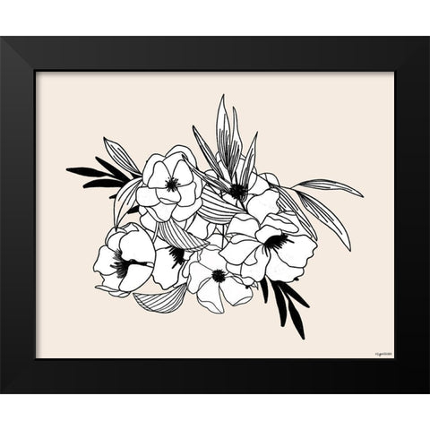 BW Flowers Black Modern Wood Framed Art Print by Brown, Kyra