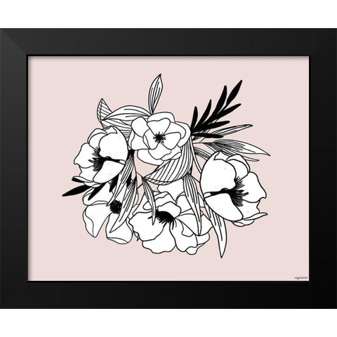 BW Flowers II Black Modern Wood Framed Art Print by Brown, Kyra