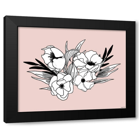 BW Flowers III Black Modern Wood Framed Art Print with Double Matting by Brown, Kyra
