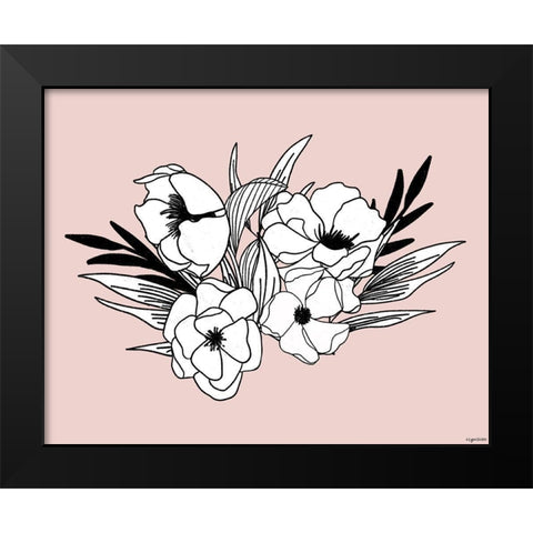 BW Flowers III Black Modern Wood Framed Art Print by Brown, Kyra