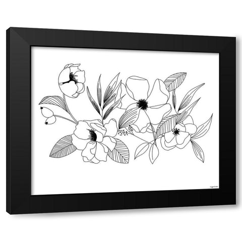 BW Flowers IV Black Modern Wood Framed Art Print with Double Matting by Brown, Kyra