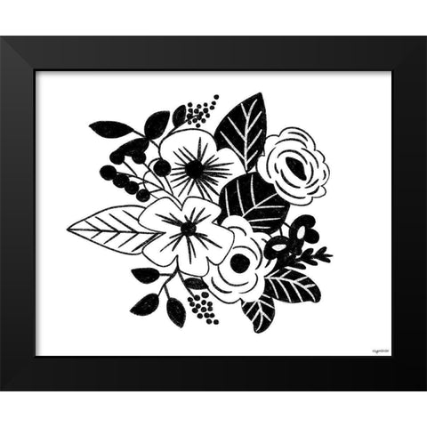 BW Flowers VI Black Modern Wood Framed Art Print by Brown, Kyra